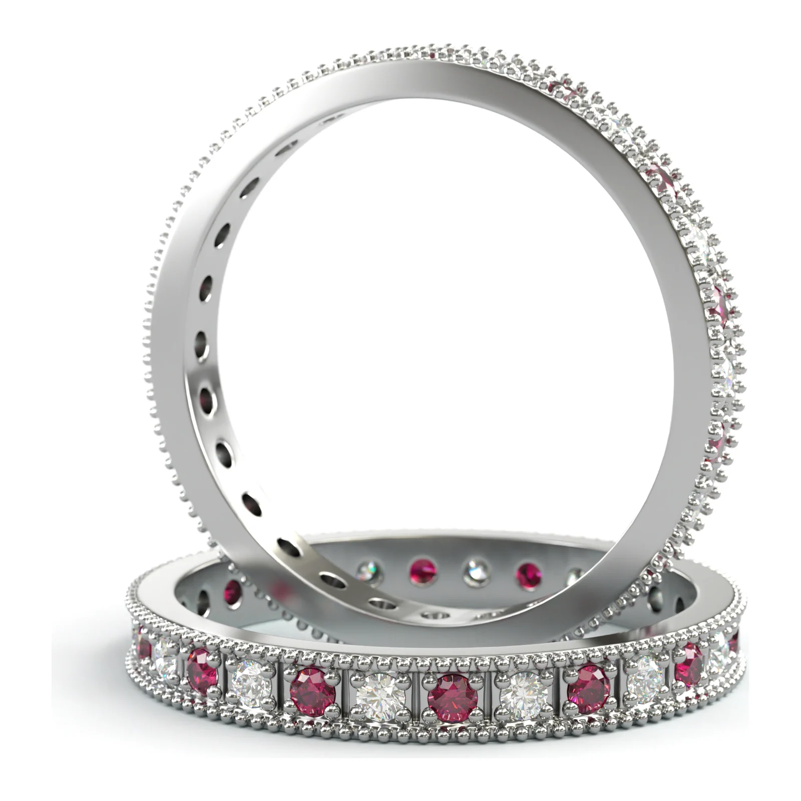 Milgrain Ruby Eternity — view 1