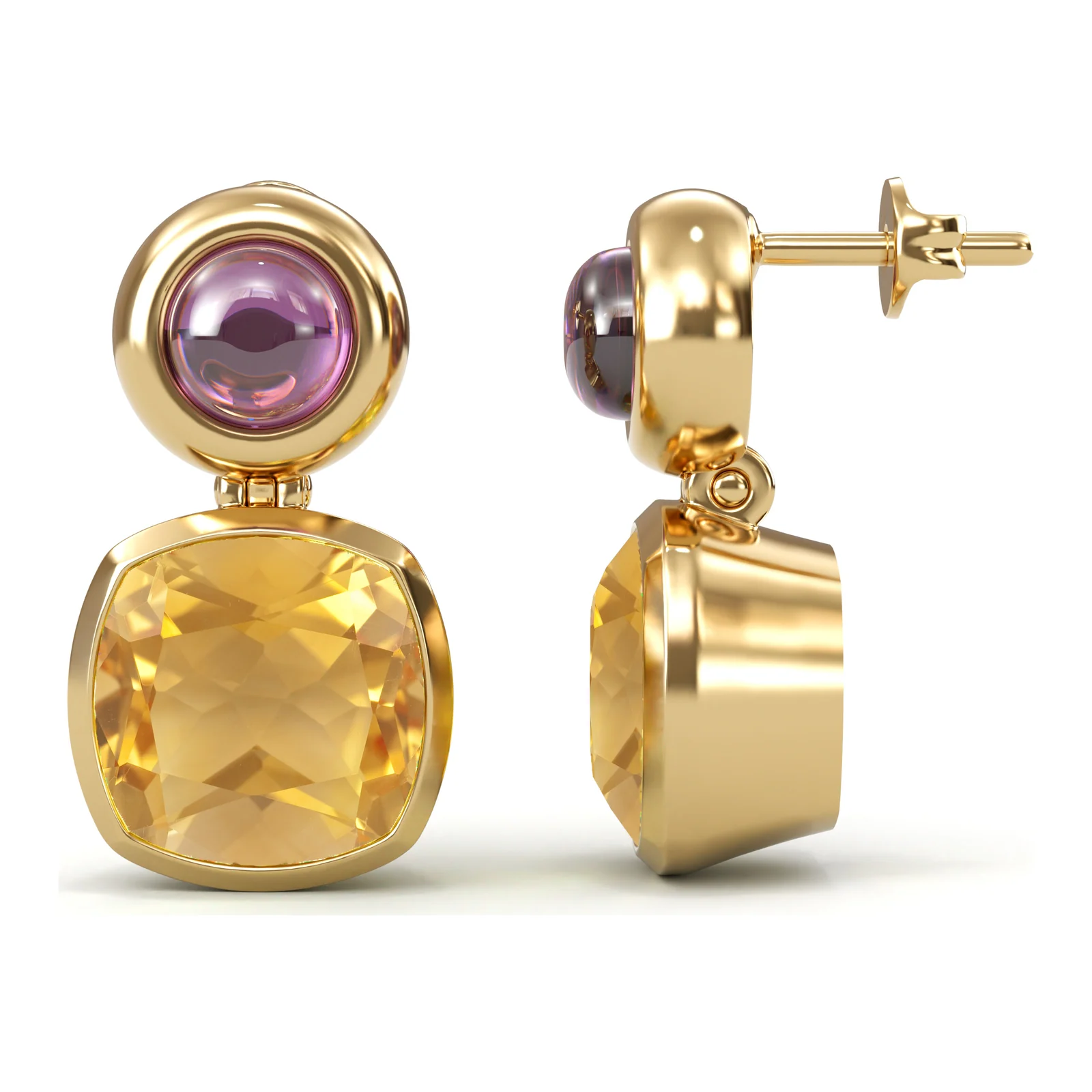 Amethyst & Citrine Drops — view 1