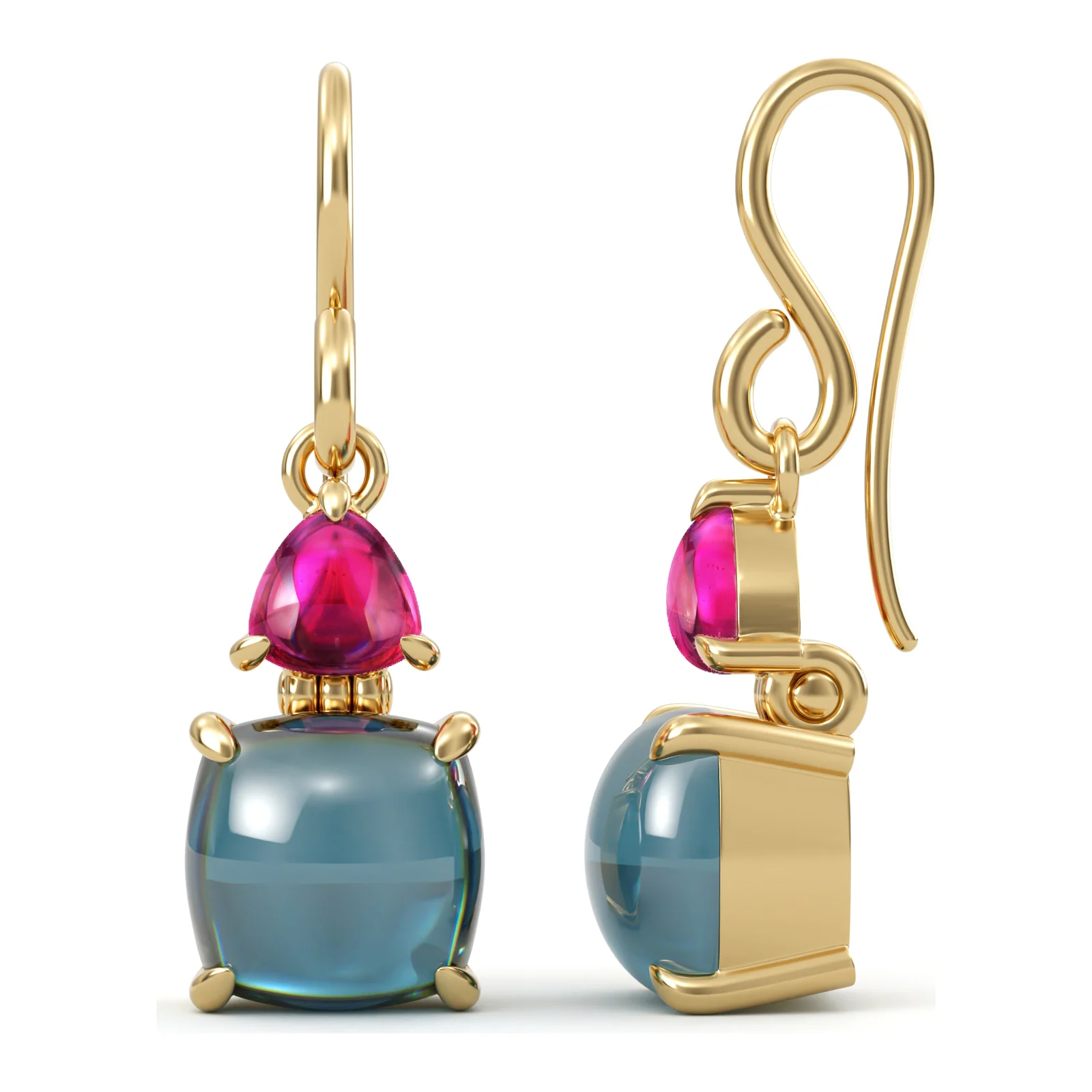 Ruby & Aquamarine Drops — view 1