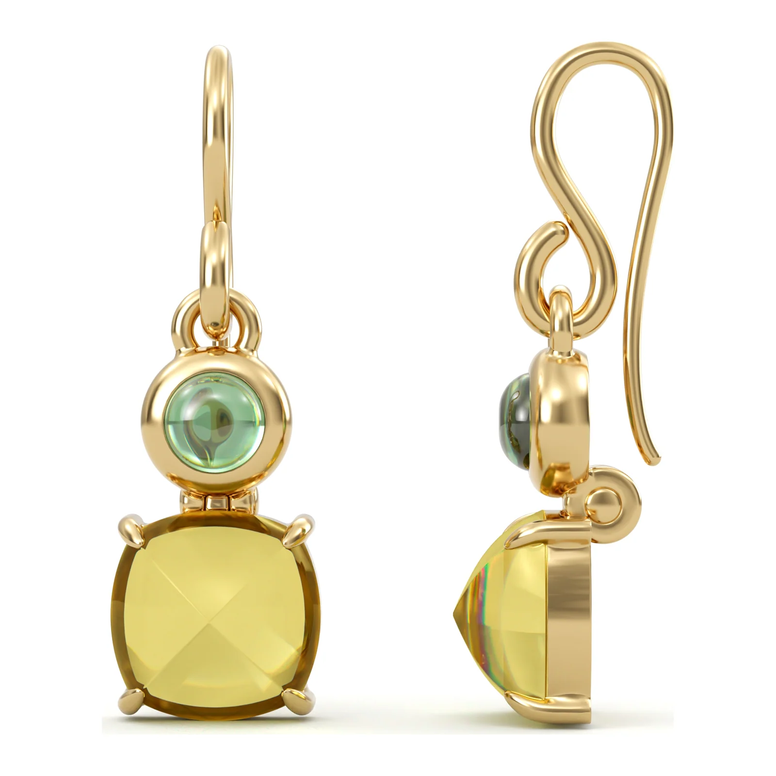 Peridot & Citrine Hooks — view 1