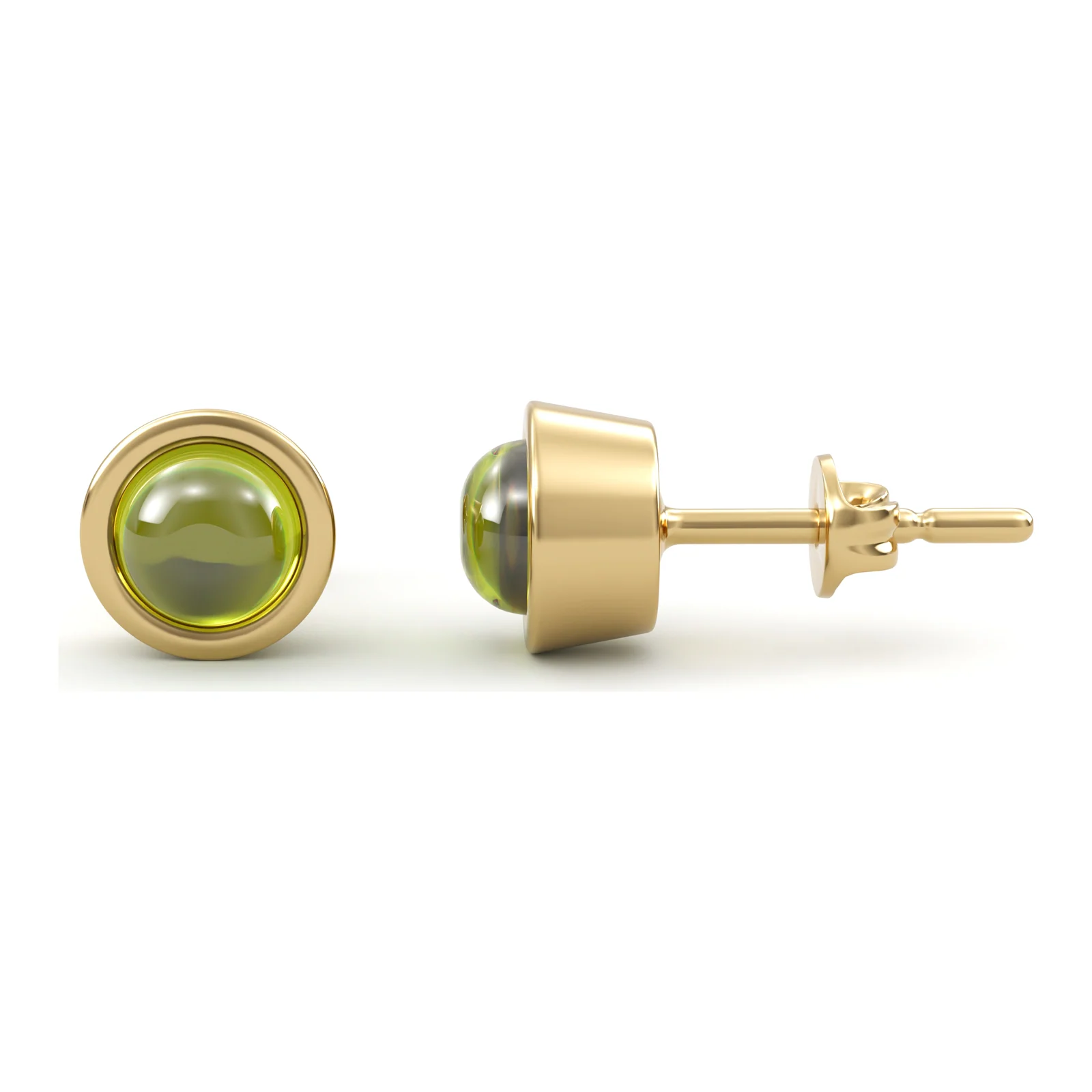 Peridot Bezel Studs — view 1