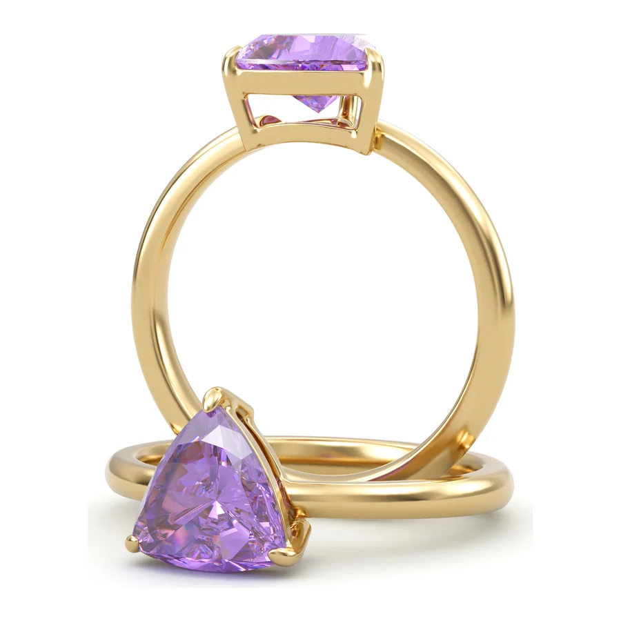 Amethyst Trillion — Cocktail in 18K Yellow Gold
