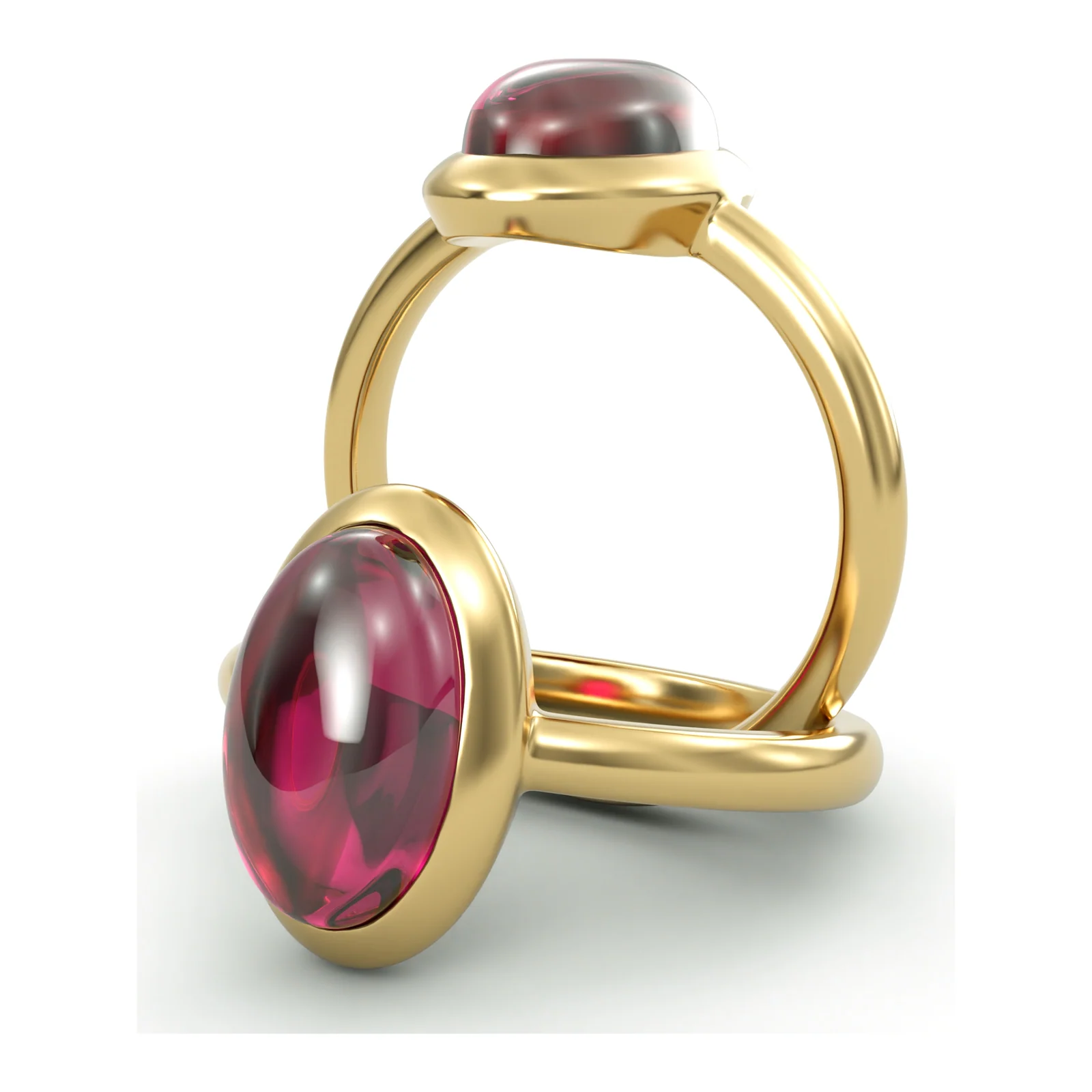 Rhodolite Cabochon — view 1