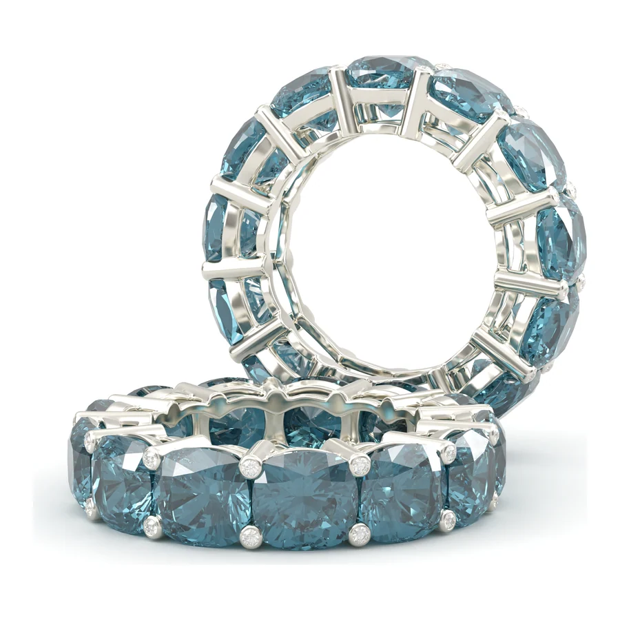 Bridal — white gold and blue topaz