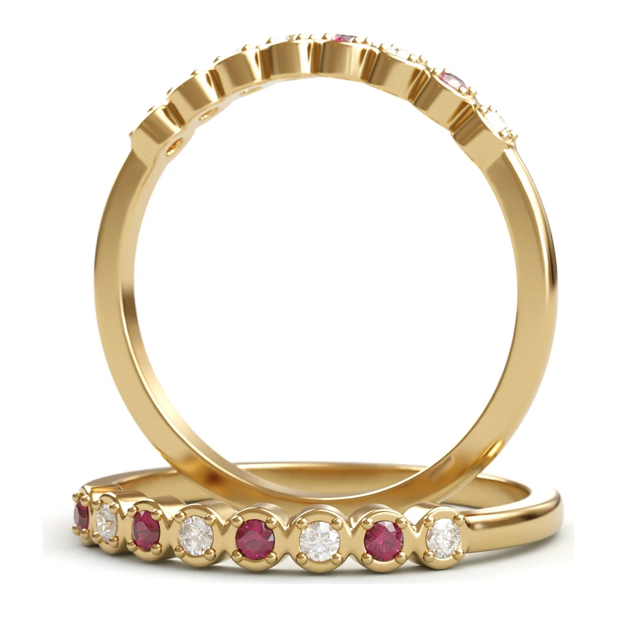 Ruby Cascade Band — Band in 18K Yellow Gold