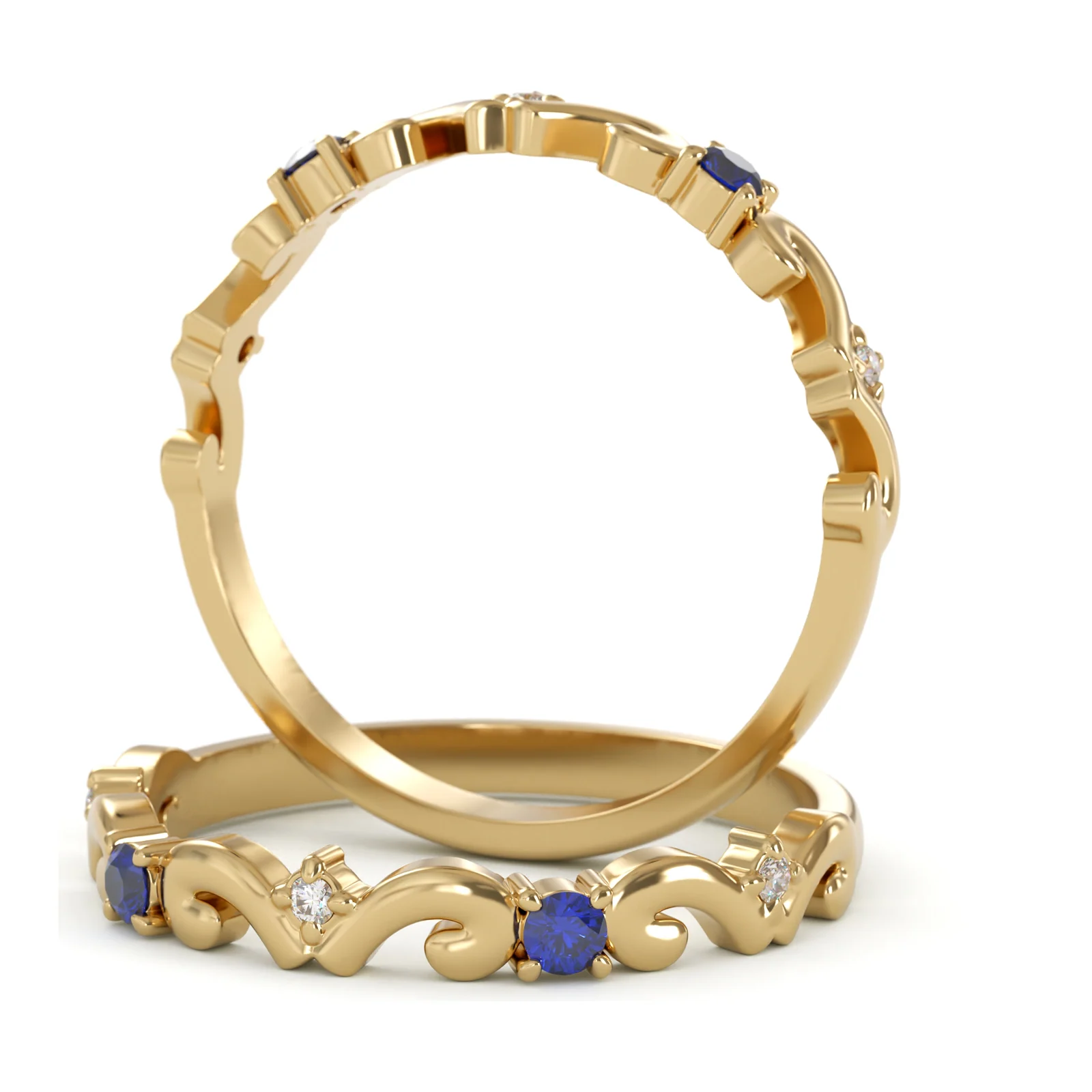 Sapphire Scroll Band — view 1