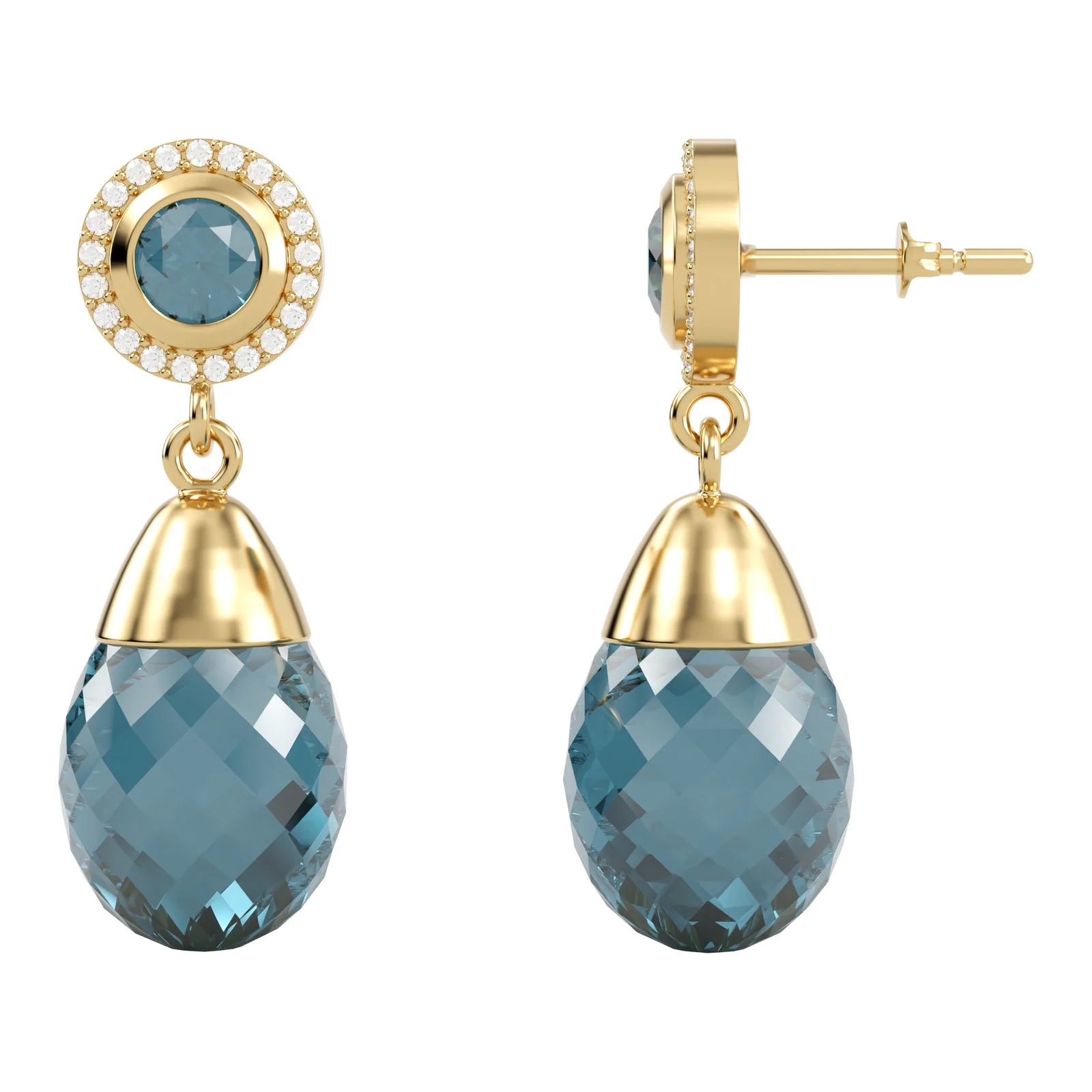 London Blue Briolette — view 1