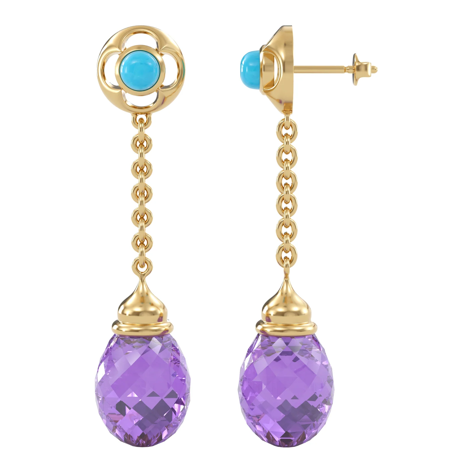 Amethyst Chain Drops — view 1