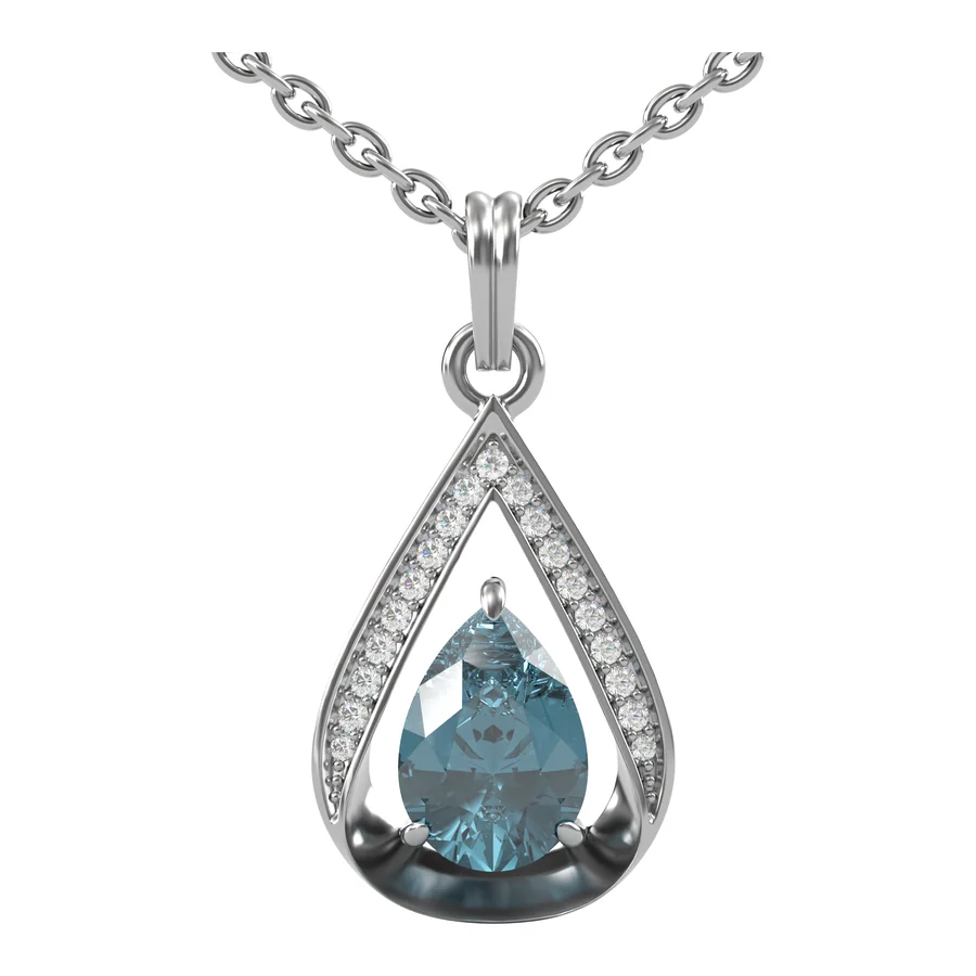 London Blue Teardrop — pendant necklace
