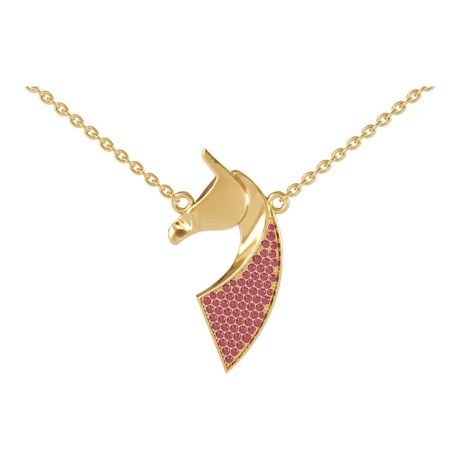 Pegasus — yellow gold pendant