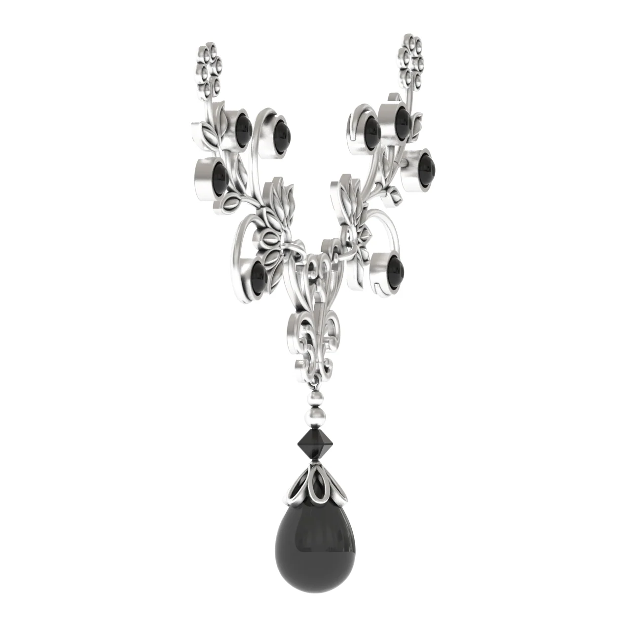 Onyx and diamond necklace from the ANAGARI collection